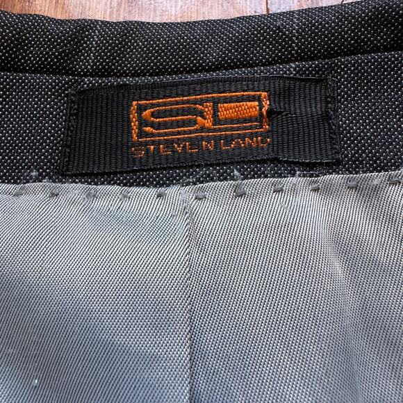 Steven Land Stanly Blazer Men’s 44L Charcoal Gray Super 150s Wool‎ Suit Jacket - Picture 9 of 15